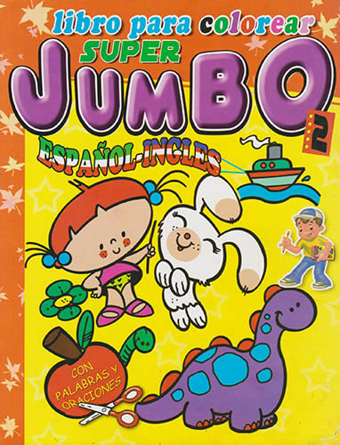 SUPER JUMBO 2 ESPAÑOL - INGLES (CONEJO) LIBRO PARA COLOREAR