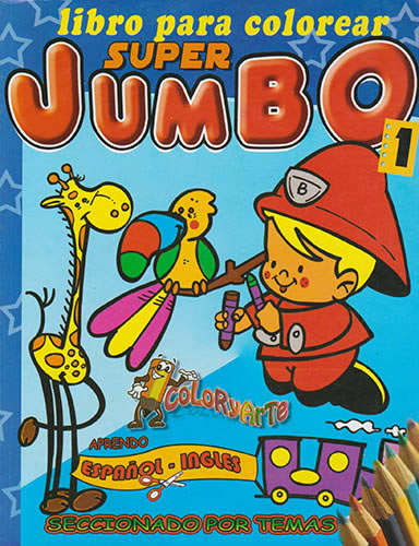 SUPER JUMBO 1 ESPAÑOL - INGLES (BOMBERO) LIBRO PARA COLOREAR