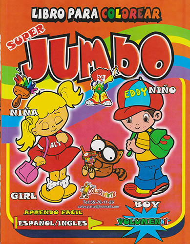 SUPER JUMBO 1 ESPAÑOL - INGLES (NIÑOS) LIBRO PARA COLOREAR