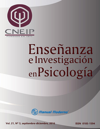ENSEÑANZA E INVESTIGACION EN PSICOLOGIA VOL. 21 NO. 3