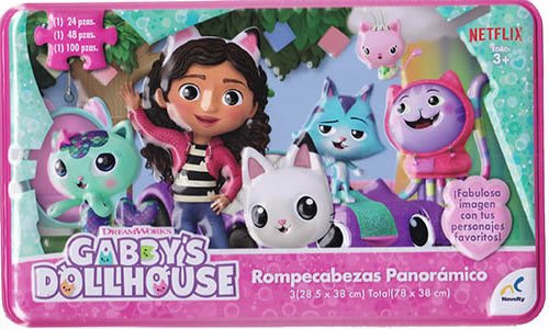 GABBY DOLLHOUSE ROMPECABEZAS PANORAMICO 172 PZS. (3 EN 1)