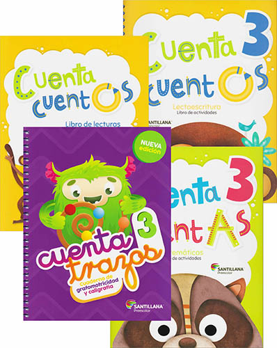 CUENTA TRAZOS + CUENTA CUENTOS LECTOESCRITURA + CUENTA CUENTAS MATEMATICAS 3 (EDICION 2017)