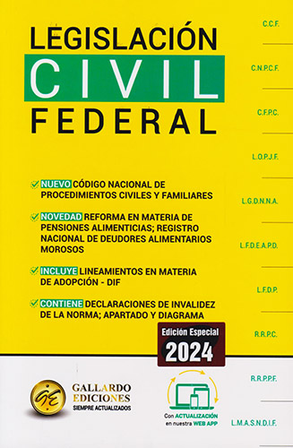 LEGISLACION CIVIL FEDERAL 2024 (ESPECIALIZADA)
