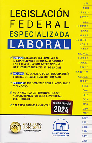 LEGISLACION FEDERAL LABORAL 2024 (ESPECIALIZADA)