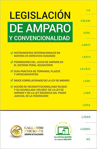 LEGISLACION DE AMPARO Y CONVENCIONALIDAD 2024 (ESPECIALIZADA)