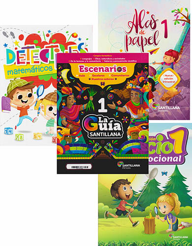 2025 - 2026 PACK 1 LA GUIA SANTILLANA 1 (NEM) ESCUELA PRIVADA (INCLUYE ESCENARIOS, ALAS DE PAPEL, DESTREZA MATEMATICA, EDUCACION SOCIOEMOCIONAL)