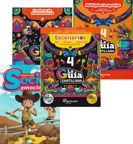 2025 - 2026 PACK 2 LA GUIA SANTILLANA 4 (NEM) ESCUELA PRIVADA (INCLUYE ESCENARIOS, CUADERNO DE MATEMATICAS, MULTIPLES LENGUAJES , EDUCACION SOCIOEMOCIONAL)