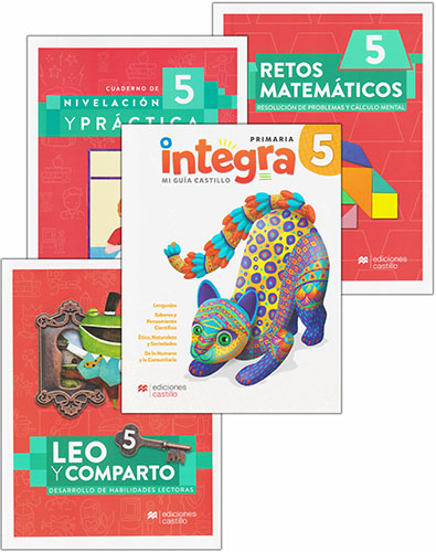INTEGRA 5 ESCUELA OFICIAL (PUBLICA) (INCLUYE RETOS MATEMATICOS, LEO Y COMPARTO Y NIVELACION Y PRACTICA)