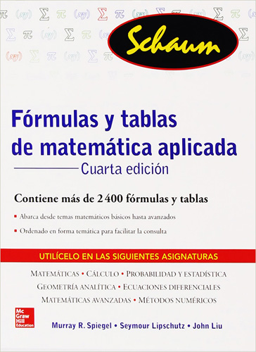FORMULAS Y TABLAS DE MATEMATICA APLICADA (SERIE SCHAUM)
