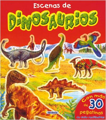 ESCENA DE DINOSAURIOS CON MAS DE 30 PEGATINAS