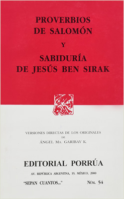 PROVERBIOS DE SALOMON - SABIDURIA DE JESUS BEN SIRAK