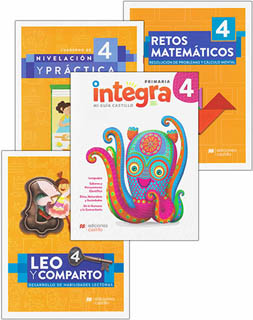 INTEGRA 4 ESCUELA OFICIAL (PUBLICA) (INCLUYE RETOS MATEMATICOS, LEO Y COMPARTO Y NIVELACION Y PRACTICA)