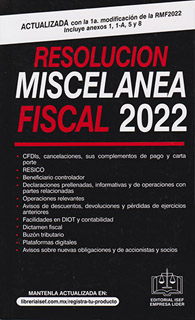 RESOLUCION MISCELANEA FISCAL 2022